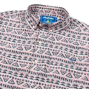 Chubbies Men's‎ Shirt Aztec Pattern Performance Half Button Pullover Top Medium